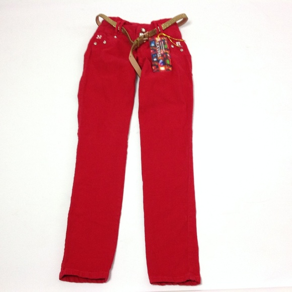 red ladies jeans